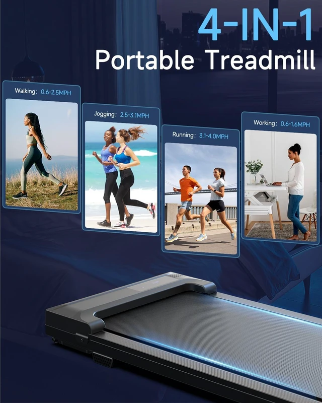 Alt view image 4 of 7 - Walking Pad Treadmill for Home - Under Desk Treadmills Mini Portable Walking Running Machine Slim Compact Small Lightweight Motorized Electric Treadmill with Adjustable Speed Remote