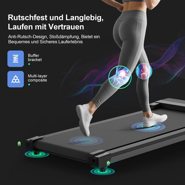 Alt view image 6 of 7 - Walking Pad Treadmill with 5% Incline - Under Desk Running Machine Mat Pads for Home Office Portable Small Compact Quiet Flat Indoor Magnetic Lightweight Electric Treadmills Remote Control