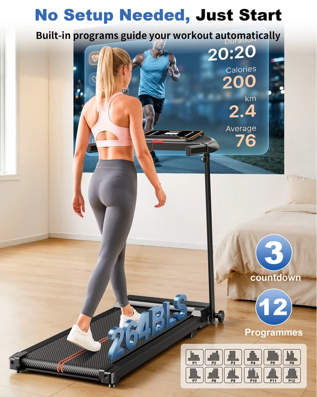 Alt view image 6 of 7 - Treadmills for Home Walking Pad - Foldable Treadmill Under Desk with Handle Bar 0.6-6.2 MPH Caminadora Eléctrica para casa Portable Folding Pads Compact Running Machine