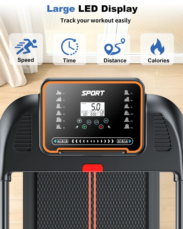 Alt view image 3 of 7 - Treadmills for Home Walking Pad - Foldable Treadmill Under Desk with Handle Bar 0.6-6.2 MPH Caminadora Eléctrica para casa Portable Folding Pads Compact Running Machine