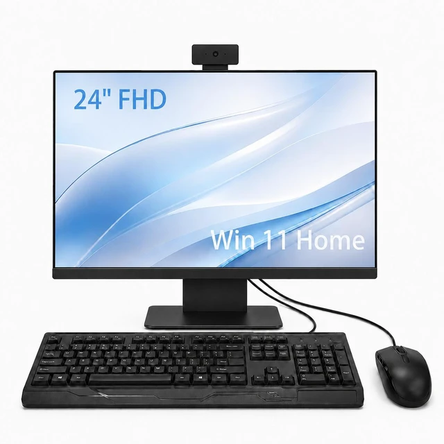 Main image of 24" FHD All in One Desktop Computer, i7 CPU, 16GB RAM 256GB SSD, All-in-One 1920x1080 Display, HD Privacy Protection Webcam, WiFi 6 + BT 5.3, Win11 Home