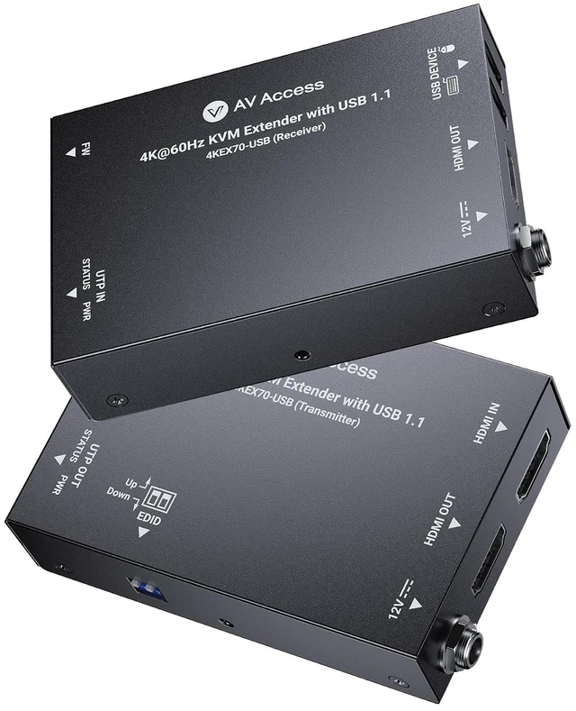 Main image of AV Access 4K60Hz HDMI & USB KVM Extender Over Cat6/6A/7 Upto 230ft, HDR10