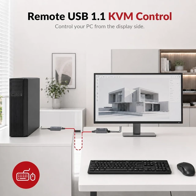 Alt view image 6 of 7 - AV Access 4K60Hz HDMI & USB KVM Extender Over Cat6/6A/7 Upto 230ft, HDR10