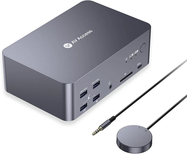 Main image of AV Access 8K Triple Monitor KVM Switch Docking Station for 2 Computers