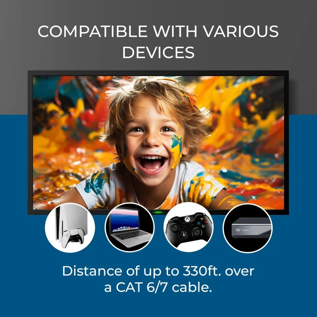 Alt view image 7 of 7 - OREI 4K HDBaseT HDMI Extender USB KVM 330ft Cat6 4K60 HDCP 2.3