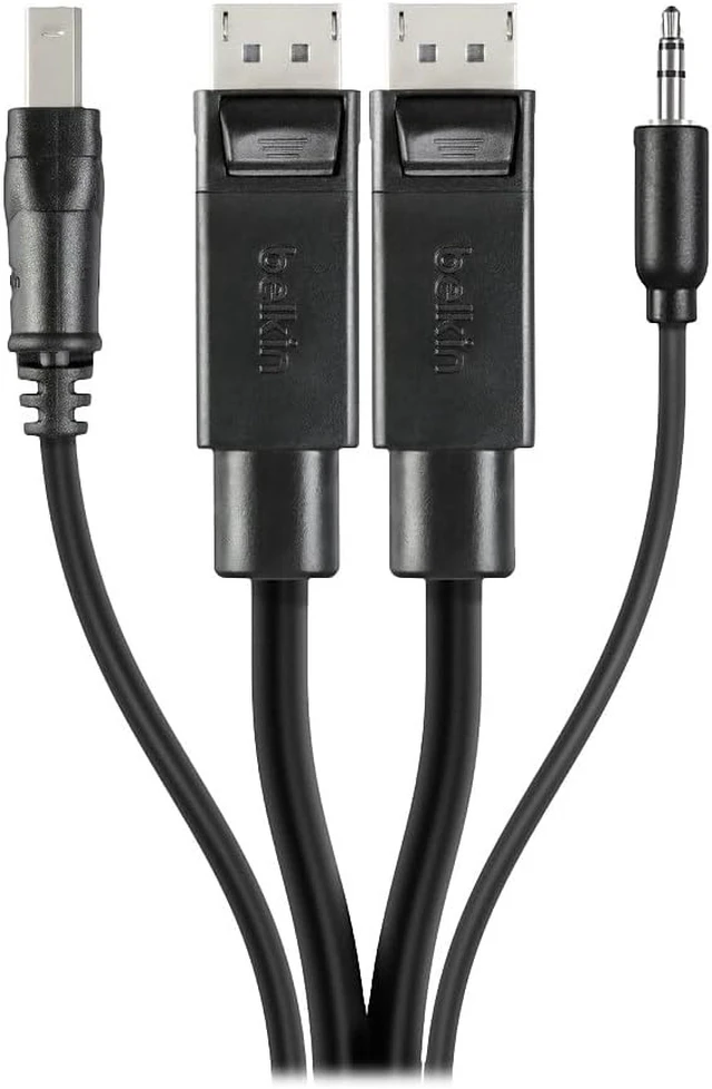 Alt view image 3 of 4 - Belkin Dual-Head DP to DP KVM Combo Cable, 6'