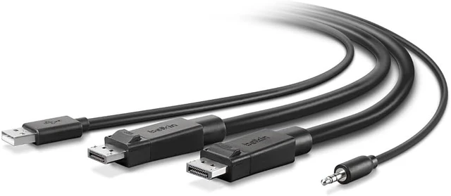 Alt view image 4 of 4 - Belkin Dual-Head DP to DP KVM Combo Cable, 6'