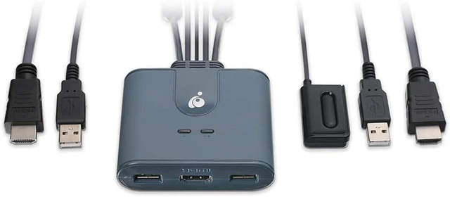 Main image of IOGEAR 2-Port HDMI KVM Switch with HDMI and USB Connections and Korona Lore II Compact Keyboard Mouse Combo