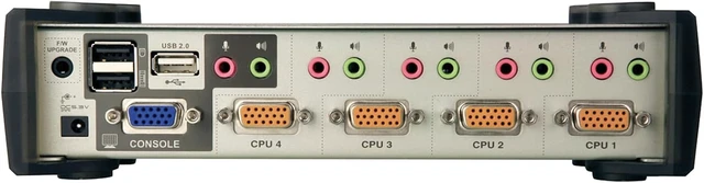Alt view image 5 of 5 - ATEN 4-Port USB 2.0 KVMP Switch with Audio Support and Cables CS1734B (Silver)