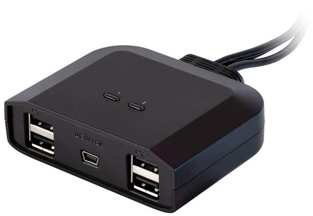 Alt view image 3 of 5 - Monoprice 2x4 USB 2.0 Peripheral Sharing Switch, Allows 2 Computers to Share 4 USB Devices