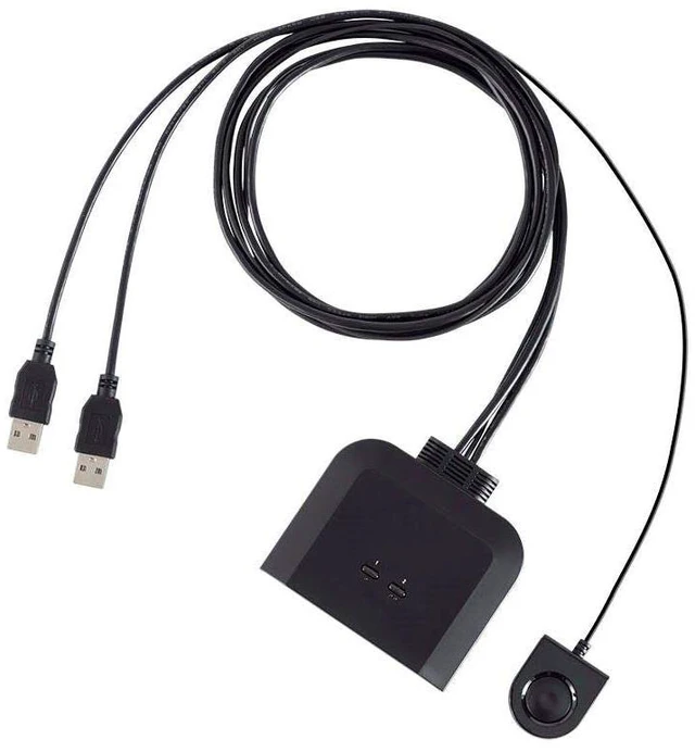 Alt view image 2 of 5 - Monoprice 2x4 USB 2.0 Peripheral Sharing Switch, Allows 2 Computers to Share 4 USB Devices
