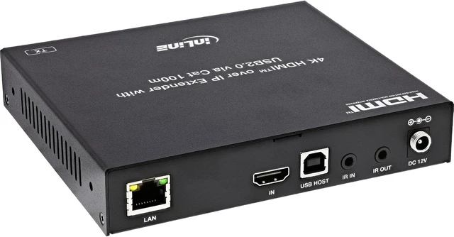 Alt view image 2 of 7 - Inline HDMI KVM Extender Over IP Transmitter, 4K 60 Hz, 100 m