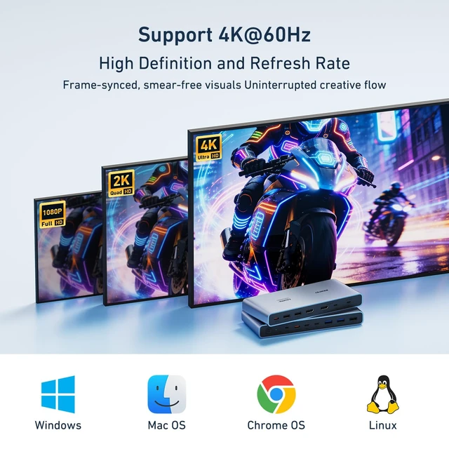Alt view image 4 of 7 - BENFEI USB-C+HDMI KVM Switch 1 Monitor 2 Computers 4K@60Hz, with 100W PD in & 18W PD Out, 2XUSB-C & 2XUSB 3.0 & 3XUSB 2.0 for Keyboard Mouse Printer Webcam, with Desktop Controller