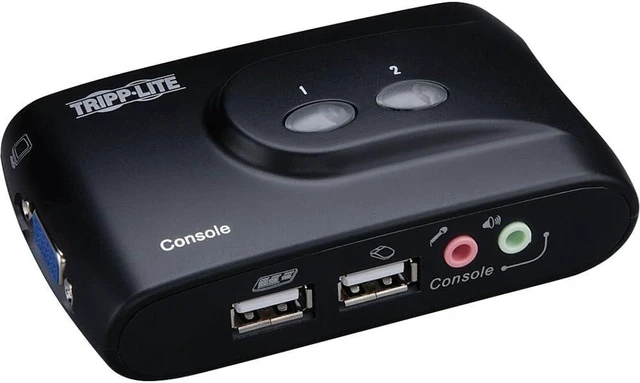 Main image of Tripp Lite 2-Port Desktop Compact USB KVM Switch with Audio & Cable Kit
