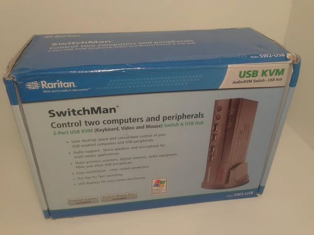 Alt view image 2 of 5 - Raritan 2PORT Switchman KVM Switch USB (SW2-USB)