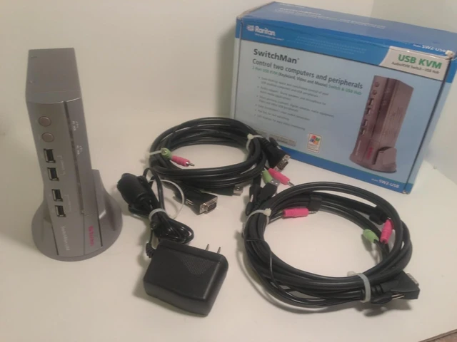 Alt view image 4 of 5 - Raritan 2PORT Switchman KVM Switch USB (SW2-USB)