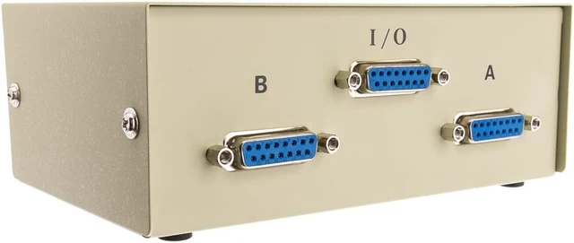 Alt view image 3 of 3 - AB 2-Way Manual Switch Box with DB15 Female Ports Computer Signal Selector
