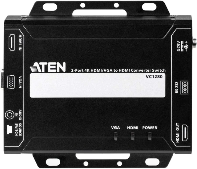 Alt view image 2 of 4 - ATEN 2 Port HDMI/VGA to HDMI Converter Switch (4K Compatible) VC1280