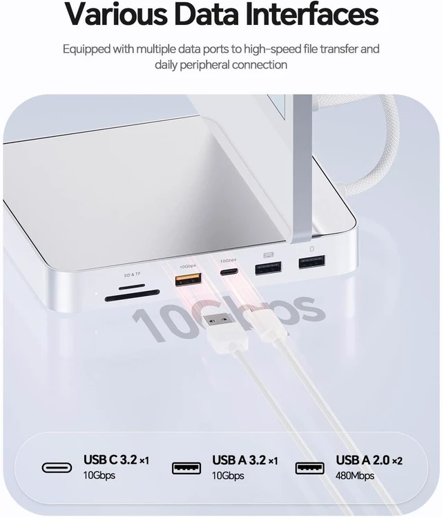 Alt view image 5 of 7 - 11-in-1 USB C Hub for iMac 24" 2021-2024 with M.2 NVMe 4TB SSD Enclosure