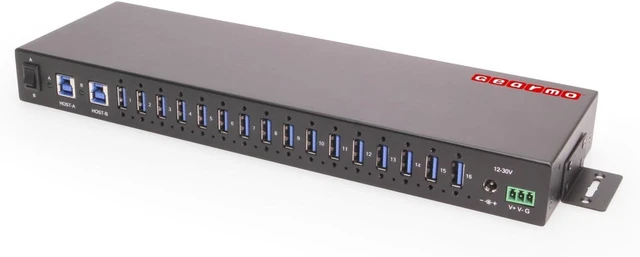 Main image of Gearmo 16 Port USB Hub, Powered USB 3.0 Hub, 120W Adapter (GM-HU316A2H-RM)