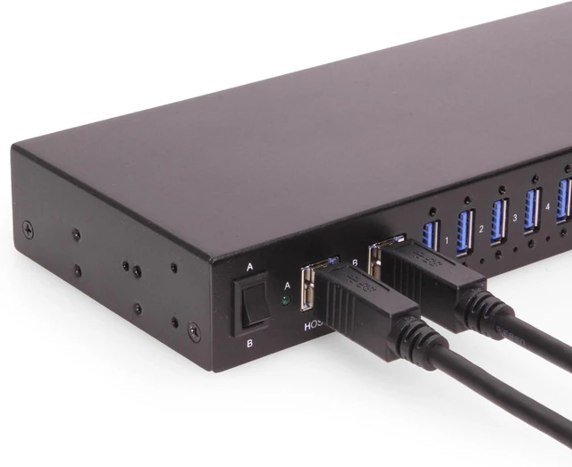 Alt view image 2 of 5 - Gearmo 16 Port USB Hub, Powered USB 3.0 Hub, 120W Adapter (GM-HU316A2H-RM)