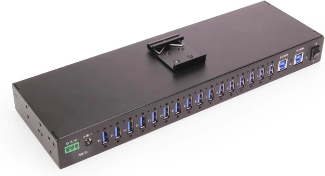 Alt view image 3 of 5 - Gearmo 16 Port USB Hub, Powered USB 3.0 Hub, 120W Adapter (GM-HU316A2H-RM)
