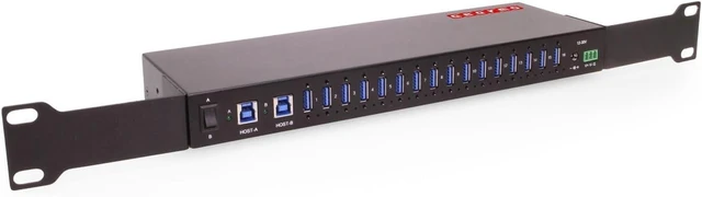 Alt view image 4 of 5 - Gearmo 16 Port USB Hub, Powered USB 3.0 Hub, 120W Adapter (GM-HU316A2H-RM)