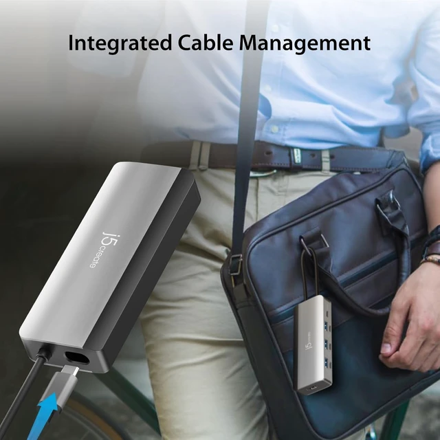 Alt view image 6 of 7 - j5create USB-C Hub 4K@144Hz HDMI with 100W Fast Charge and Flexible Ports