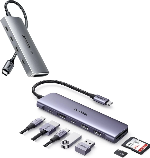Main image of UGREEN USB C Hub 10Gbps Bundle with UGREEN Revodok 1071 USB C Hub