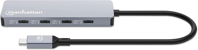 Alt view image 4 of 7 - Manhattan 4-Port 10G USB-C Hub, USB 3.2 Gen 2, Bus Powered, Aluminum Design