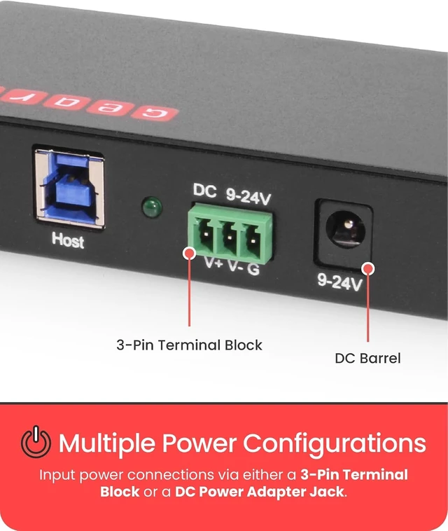 Alt view image 4 of 5 - Gearmo 4 Port USB Hub, Powered USB 3.0 Hub, 24W AC Adapter (GM-HU34PWL)