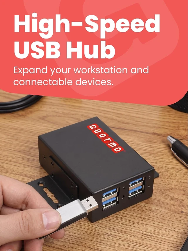 Alt view image 2 of 7 - Gearmo 4 Port USB Hub, Slim USB 3.0 Hub Expander (GM-BA4XUH-M)
