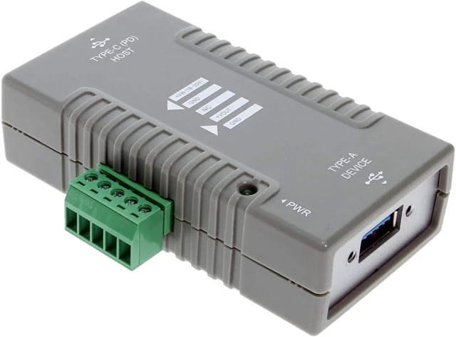 Alt view image 6 of 7 - Coolgear Industrial USB-C to USB-A Power Delivery Adapter, 10Gbps Data, Flexible Mounting