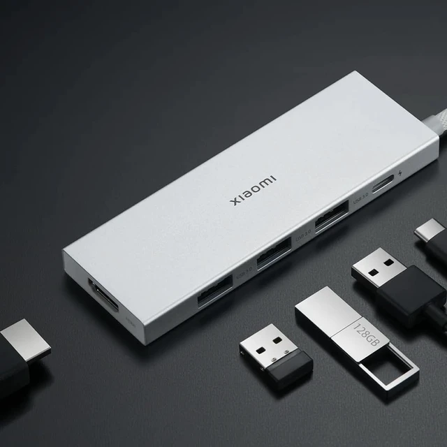 Alt view image 4 of 7 - Xiaomi 5-in-1 Type-C Hub Hub, Dual Display, Supports 4KUHD Resolution, PD100W Rapid Charging, High Speed USB 3.0x3, Type-C HDMI Port, High Speed Data Transfer, Storage Protection, Supports Windows,