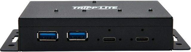 Alt view image 2 of 5 - Tripp Lite 4 Port USB Hub, Industrial USB Hub, USB 3.1 Hub, Gen 2, 10 Gbps, 2 USB C, 2 USB A, 15 Kv ESD Protection, Iron Housing (U460-2A2C-Ind)