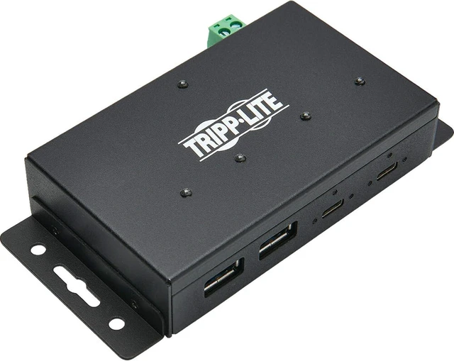 Main image of Tripp Lite 4 Port USB Hub, Industrial USB Hub, USB 3.1 Hub, Gen 2, 10 Gbps, 2 USB C, 2 USB A, 15 Kv ESD Protection, Iron Housing (U460-2A2C-Ind)