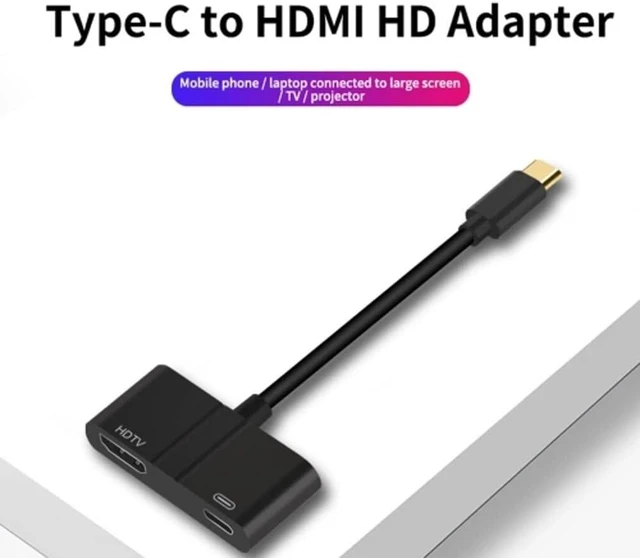 Alt view image 7 of 7 - PD Port USB C to 4K HDMI Adapter Compatible with Samsung Galaxy S23 S24 Ultra Plus - TV Video Hub Type-C Charger Port Projector Converter