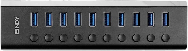 Alt view image 3 of 4 - Lindy 10 Port USB 3.0 Hub with On/Off Switches