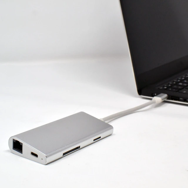 Alt view image 3 of 4 - Best USB C Type C Hub 8-in-1 Ethernet 4K HDMI USB 3.0 Adapter for MacBook Pro Laptop
