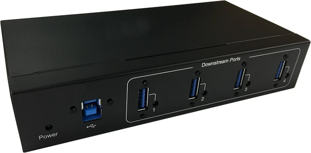 Alt view image 2 of 7 - 4-Port USB 3.0 Mountable Industrial Hub with Screw Locked USB 3.0 Cable