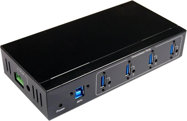 Alt view image 3 of 7 - 4-Port USB 3.0 Mountable Industrial Hub with Screw Locked USB 3.0 Cable