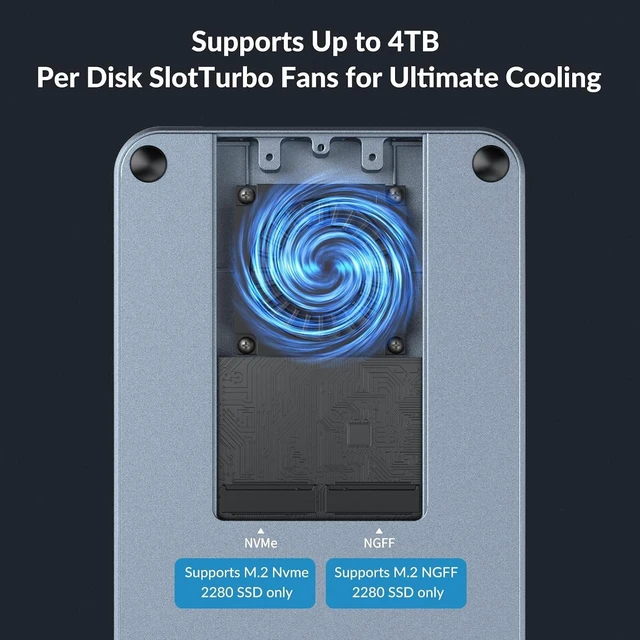 Alt view image 5 of 7 - 10 in 1 Docking Station with Thunderbolt 3 Port, 2X USB 3.1 Gen1, 2X USB 3.1 Gen2, PD 60W, 8K@60Hz DP, 3.5 Audio/Mic, Ethernet, 120W DC in, NVMe and SATA M.2 SSD Enclosure