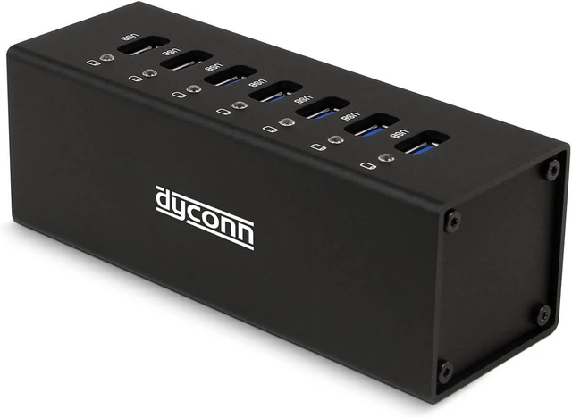 Alt view image 2 of 6 - Power Hub SuperSpeed 9-Port 2-5A Charging Only Industrial Grade USB 3.0 Hub (HUBC7B)