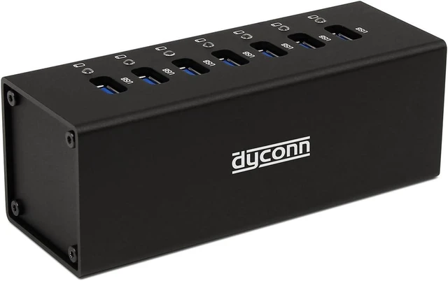 Alt view image 3 of 6 - Power Hub SuperSpeed 9-Port 2-5A Charging Only Industrial Grade USB 3.0 Hub (HUBC7B)
