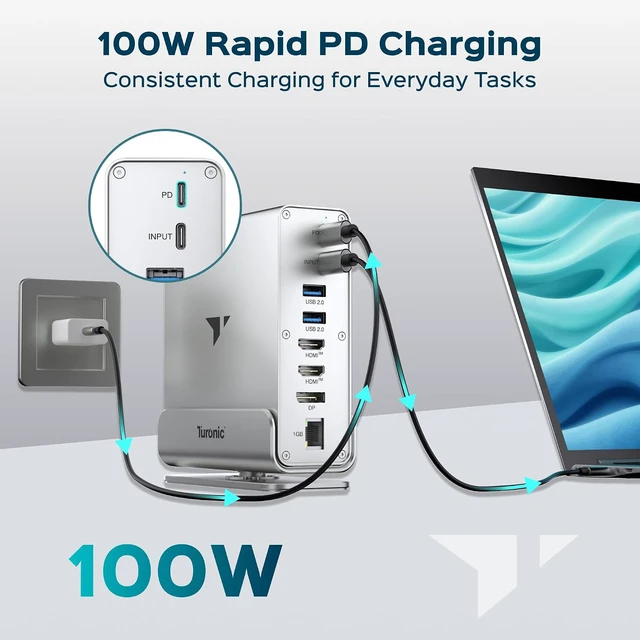 Alt view image 4 of 7 - Turonic BYL-2519 Universal Docking Station, 15-in-1 USB 3.2 Hub