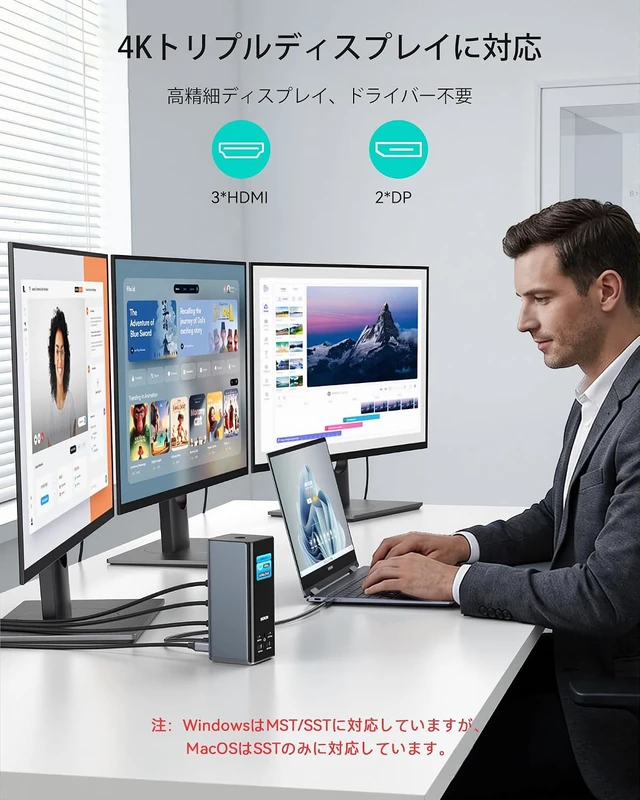 Alt view image 3 of 7 - USB C Hub 16 in 1 Dock Station