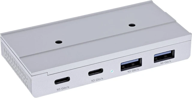Main image of Inline 4-Port Magnetic USB Hub, 2 x USB-C, 2 x USB-A, USB 3.2 Gen.2, up to 10 Gb/s, Magnetic or Screwable, Aluminium Housing, 35395M