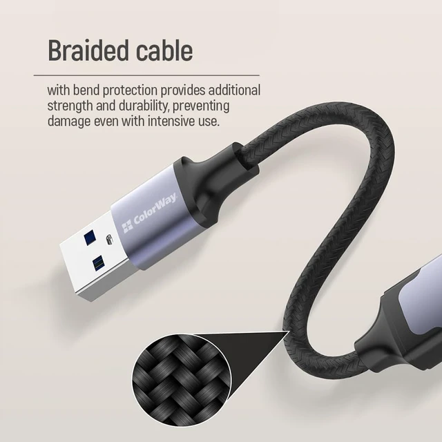 Alt view image 5 of 7 - ColorWay 4-in-1 USB Hub, USB 3.0 Dock, 3 USB-A and Type-C Ports, 5Gbps, Aluminum, Gray