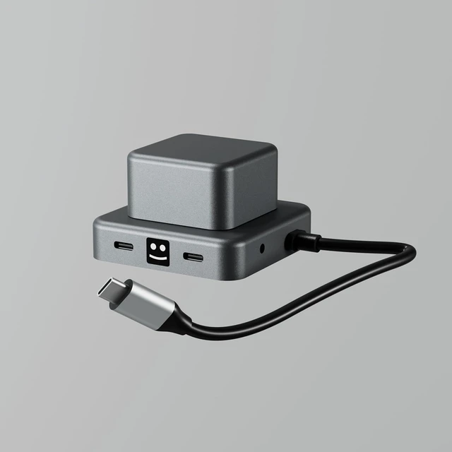 Alt view image 4 of 6 - Xoopar - 7 in 1 Multi Port Charging Hub without Tangling Quick Charge 100W with 7 USB A Ports - USB C - HDMI - Audio Compatible Smartphone and Computer - CUBBI Black