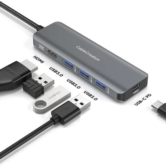 Alt view image 6 of 7 - CableCreation 8K HDMI USB C Hub Bundle with Short USB to USB C Cable 1.6FT